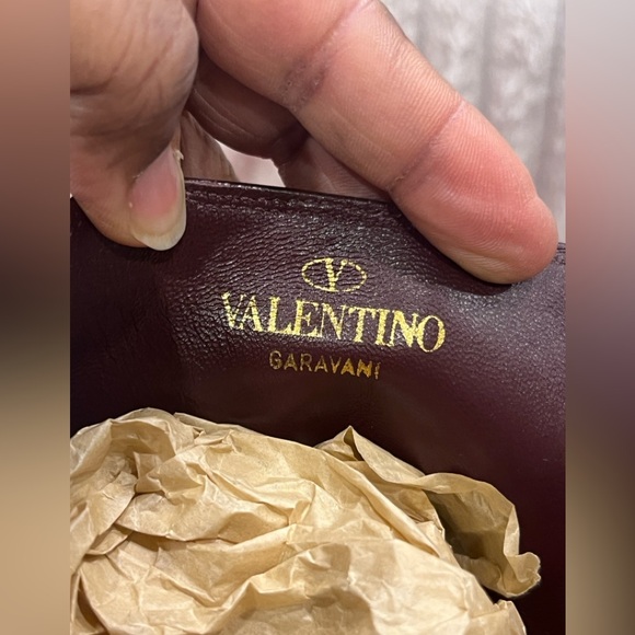 Valentino Garavani Rockstud VLOGO 85 Burgundy Leather Platform Boots 41EU/11US - Picture 10 of 17